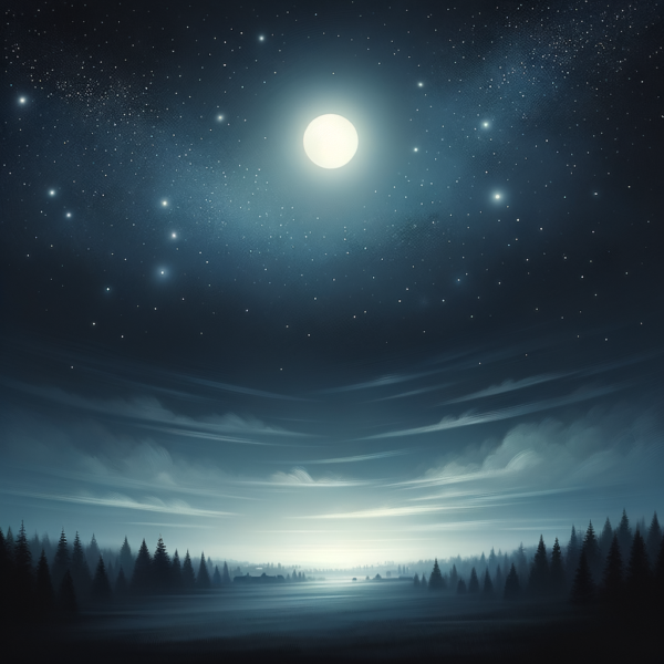 Calm night sky to inspire relaxation with stars and gentle moonlight