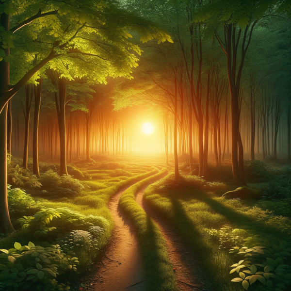 Visualization of a smooth pathway leading towards a glowing horizon, symbolizing personal growth.