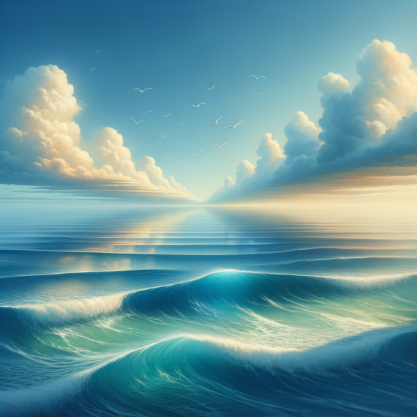 Serene ocean waves symbolizing a calm flow of thoughts