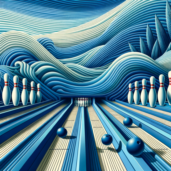 A serene image of calm waves with subtle bowling lane patterns in the background.