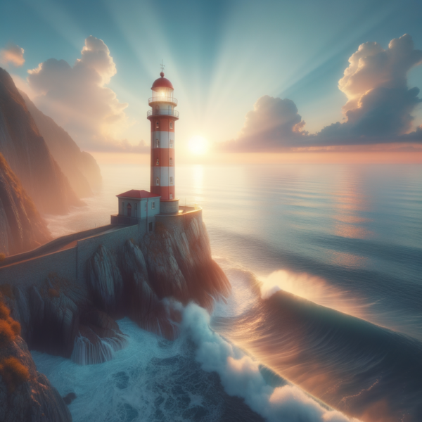 serene lighthouse scene for mindfulness and relaxation