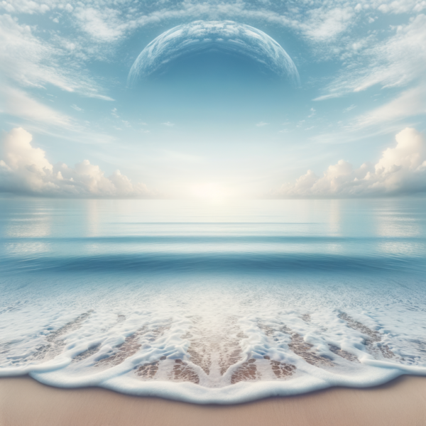 Gentle ocean waves on a serene beach enhancing focus