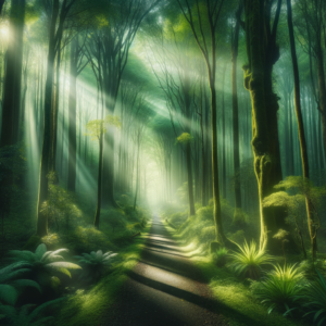 Serene forest path symbolizing mental clarity for boxers