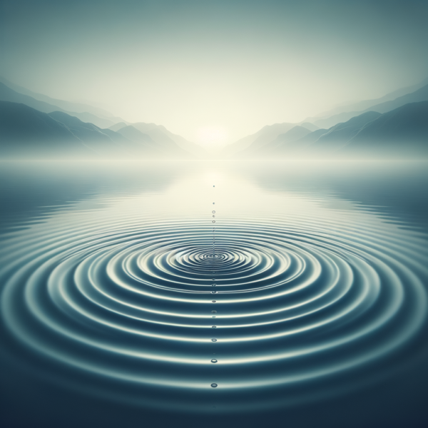 Peaceful water ripple effect symbolizing serene emotional response.