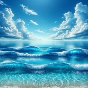 Gentle ocean waves symbolizing a serene and peaceful mindset