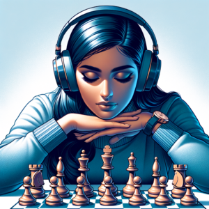 Chess player experiencing hypnosis and planning game strategies