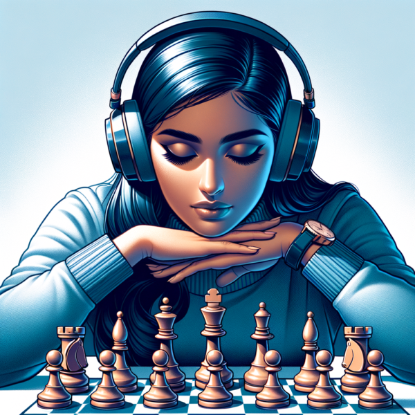 Chess player experiencing hypnosis and planning game strategies