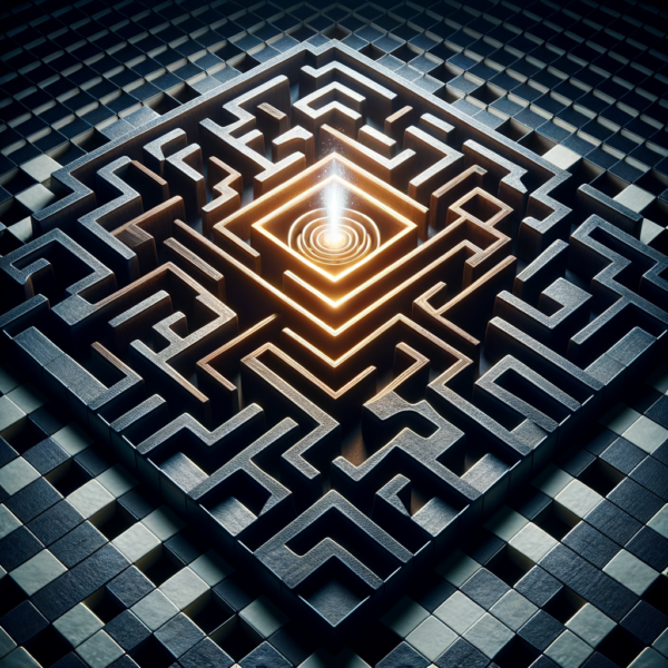 Visual representation of a mind maze and a chessboard