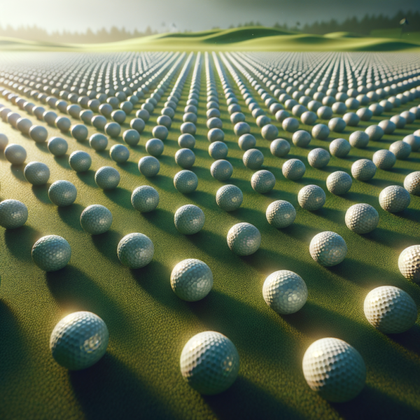 Close-up of golf balls on the green, symbolizing focus and mental preparation in golf.