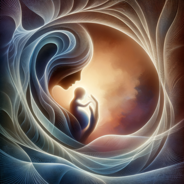 Symbolic connection between mother and unborn baby