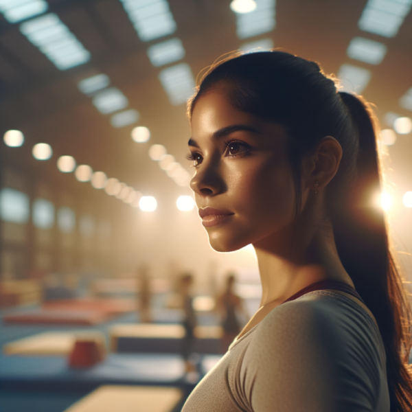 Illustration of empowerment through focused gymnastics performance