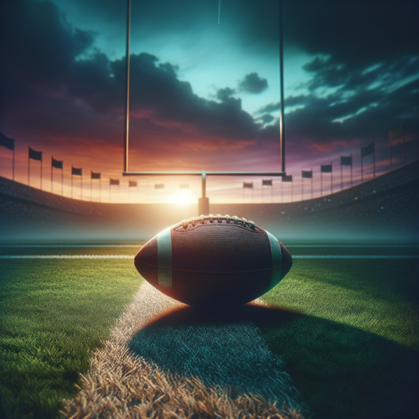 Enhanced football skills visualized through a lone football near the goal line under vibrant skies