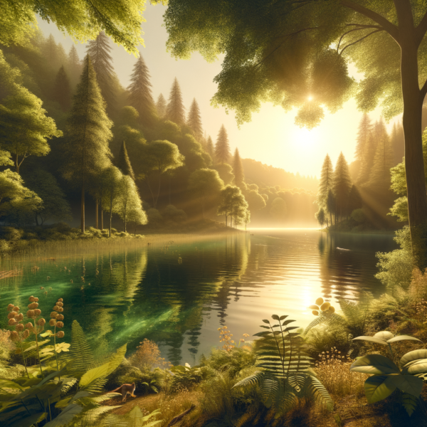 Tranquil landscape representing calm and harmony