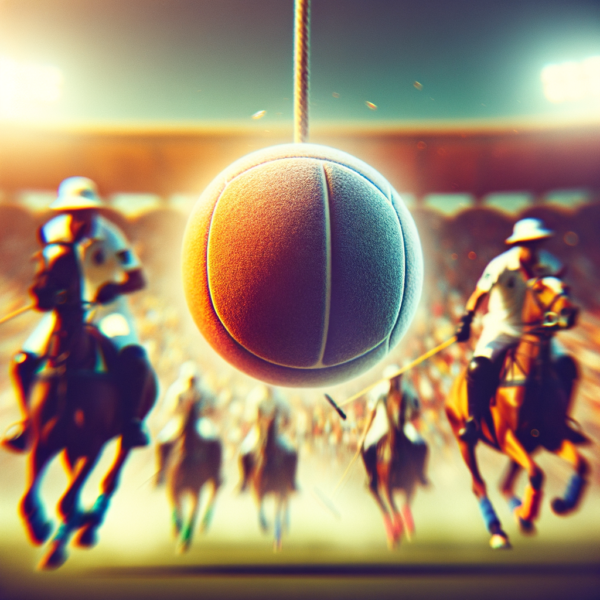 A powerful image of a polo ball in motion captured in exquisite detail.