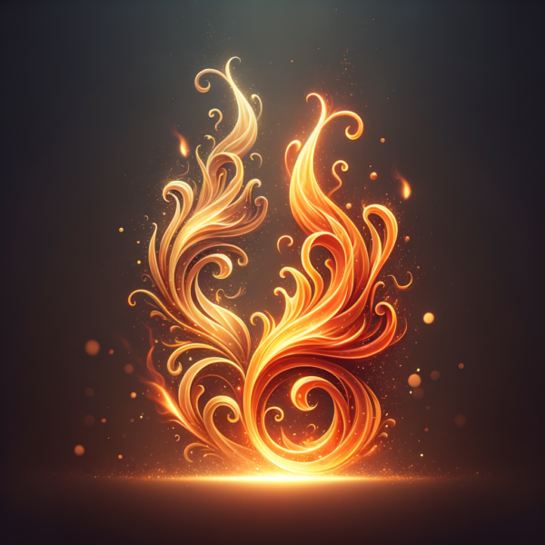 Symbolic intertwining flames representing revived connection and passion