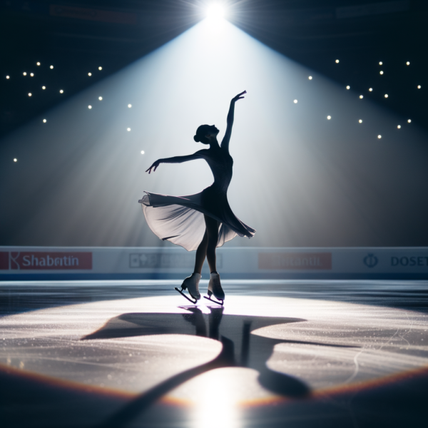 Artistic figure skating performance on ice