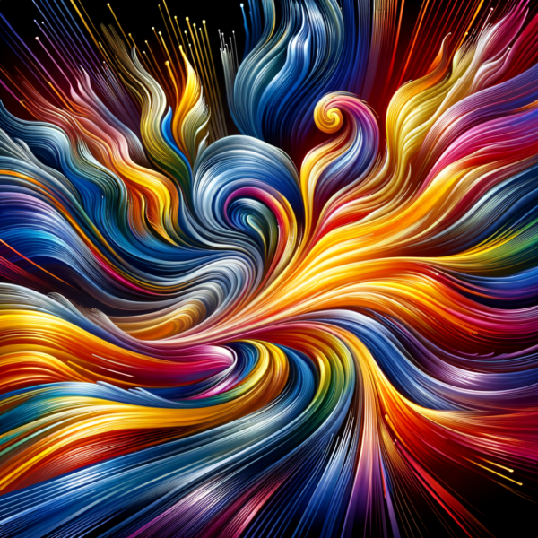 Dynamic waves of energy in vivid colors