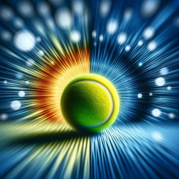 An intense tennis ball in mid-air symbolizing mental focus