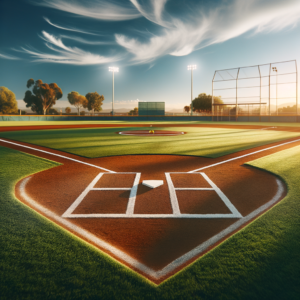 An empty, sunlit softball field representing mental focus