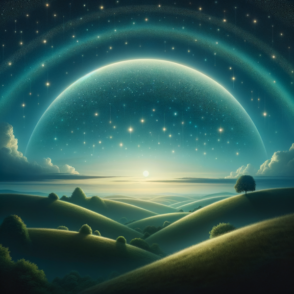 Hypnosis leads to gentle relaxation in a dreamlike landscape