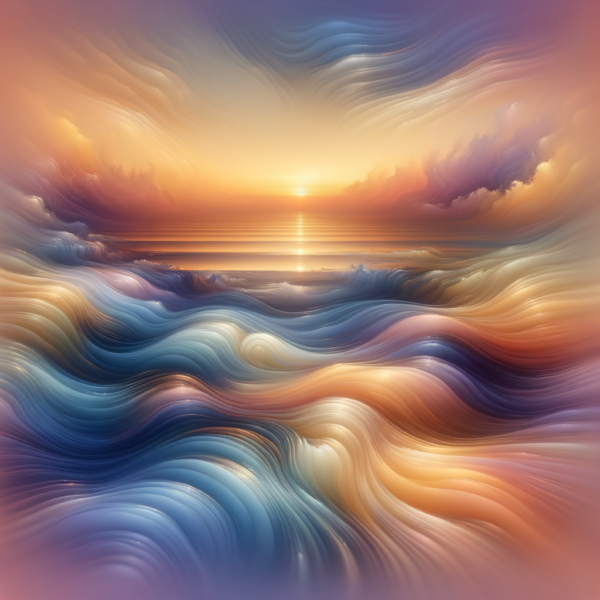 Soft, overlapping waves representing transformation and change through hypnosis