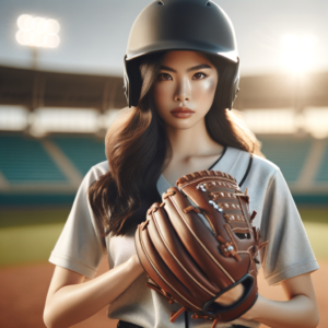 Visualization of softball player concentrating on a pitch