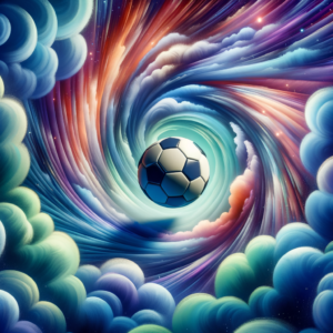 Visualization of a soccer player experiencing intense focus with hypnosis