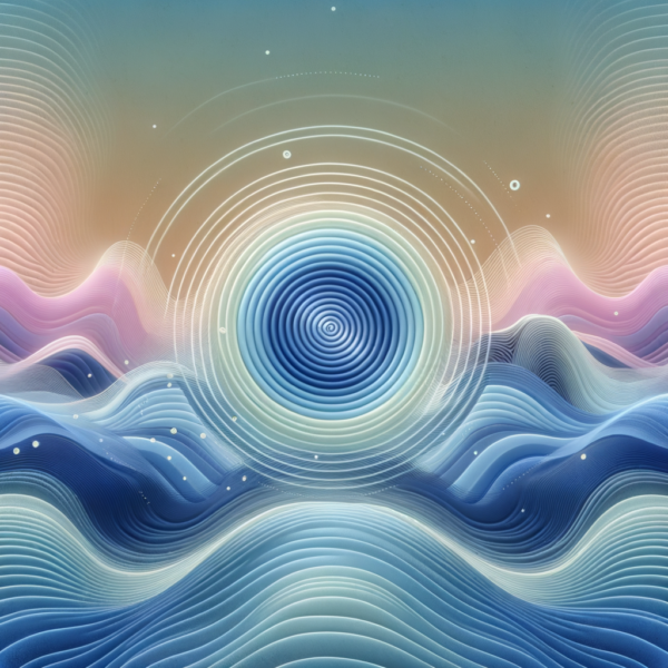 Abstract visualization of soothing sound waves representing hypnosis