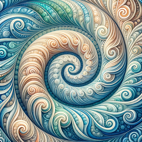 Tranquil scene with spiraling patterns