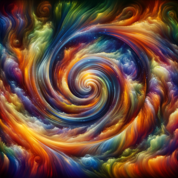 Hypnotic energy swirling with vibrant colors