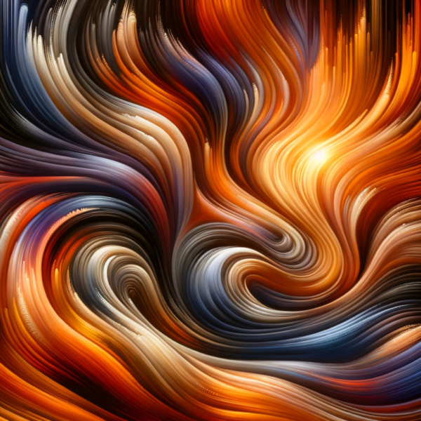 Abstract flowing design symbolizing internal strength and self-assurance