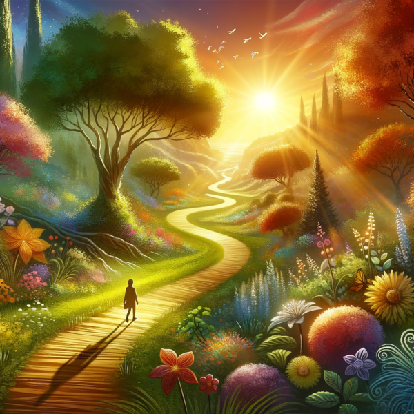 Scenic path representing personal growth and renewal