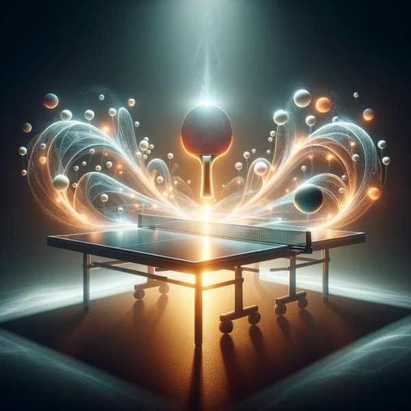 Visualization of mastery with glowing table tennis setup