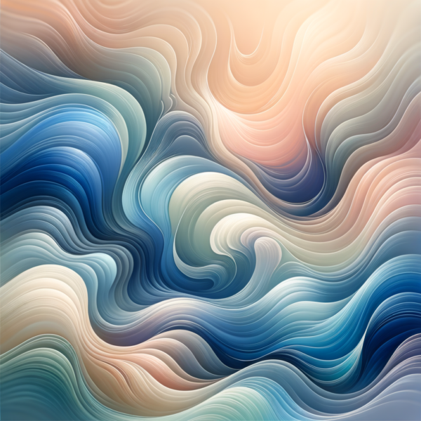 Abstract waves symbolizing calm and unity for birth partners