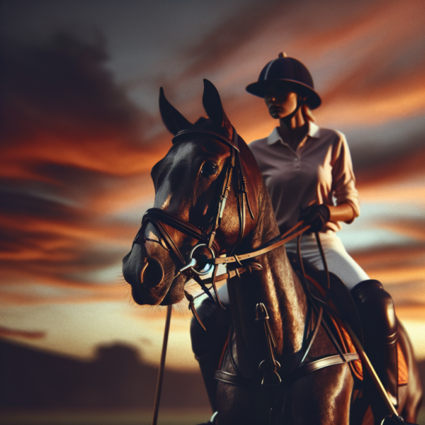 A polo player riding calmly, symbolizing mental harmony and focus