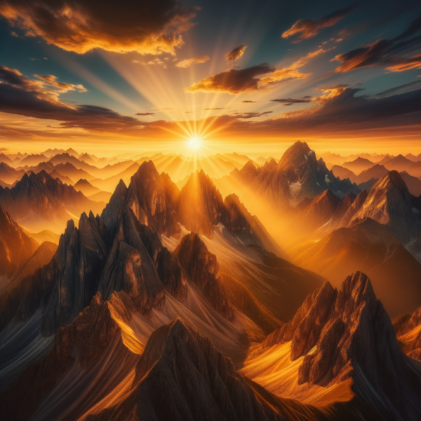 A breathtaking view of mountains at sunrise, embodying new possibilities