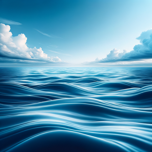 Ocean waves merging into a calm sea, symbolizing inner peace for swimmers.