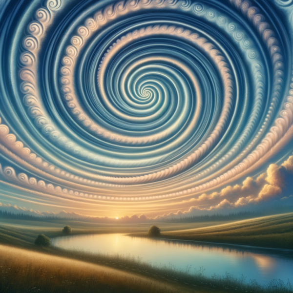 calming landscape with hypnotic spirals