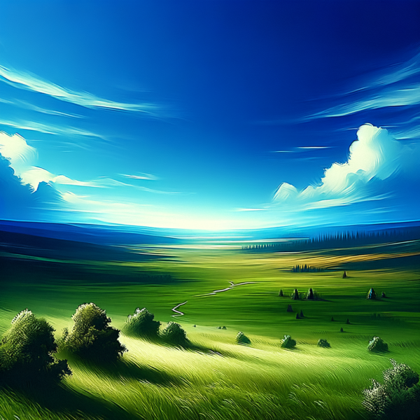 A clear sky over a serene landscape symbolizes clarity and control in life