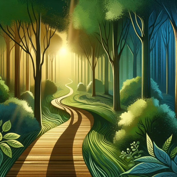 Pathway through nature symbolizing journey to self-discovery