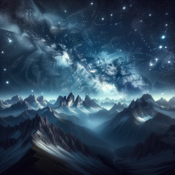 Starlit night over tranquil mountains representing renewal for body image