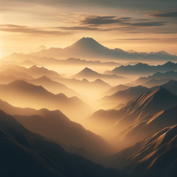 Tranquil mountain view with sunlight for calm hypnosis