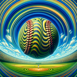 Baseball player visualizing a swing with a hypnotic focus background