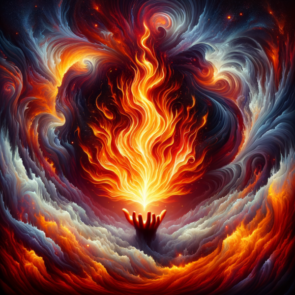 Imagery of fiery passion igniting within