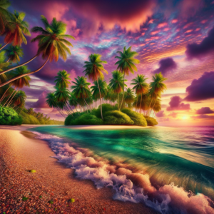 Peaceful tropical island landscape for relaxation