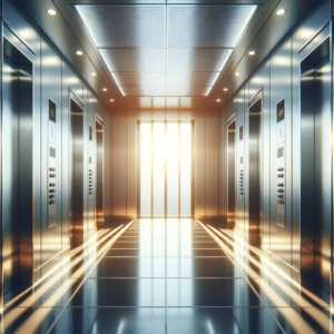 A person feeling calm and relaxed in a crowded elevator