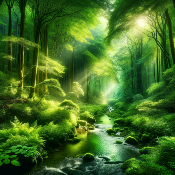 calming forest stream for relaxation and tension release