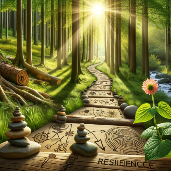 peaceful forest path representing journey to strength