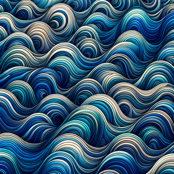 Harmonious ocean wave pattern embodying swimming confidence.