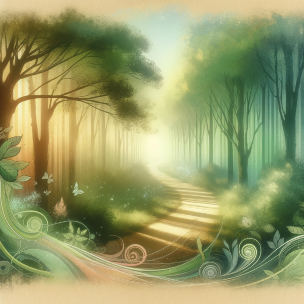 A winding path through a tranquil forest symbolizing a journey toward better concentration